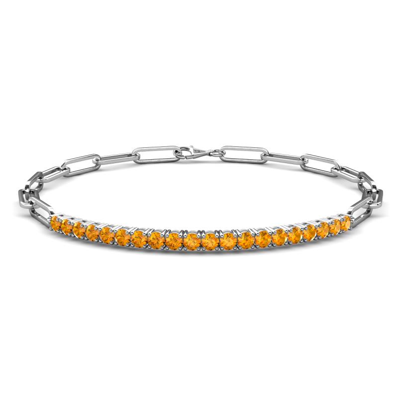 Lily 1.20 ctw Citrine Paperclip Links Tennis  Bracelet 