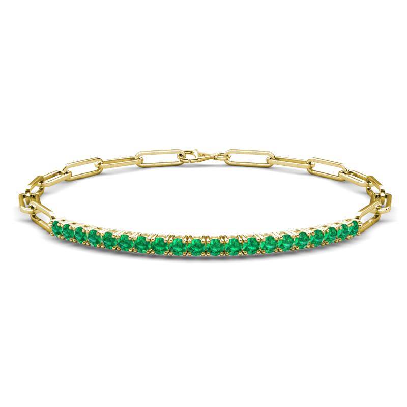 Lily 0.70 ctw Emerald Paperclip Links Tennis  Bracelet 