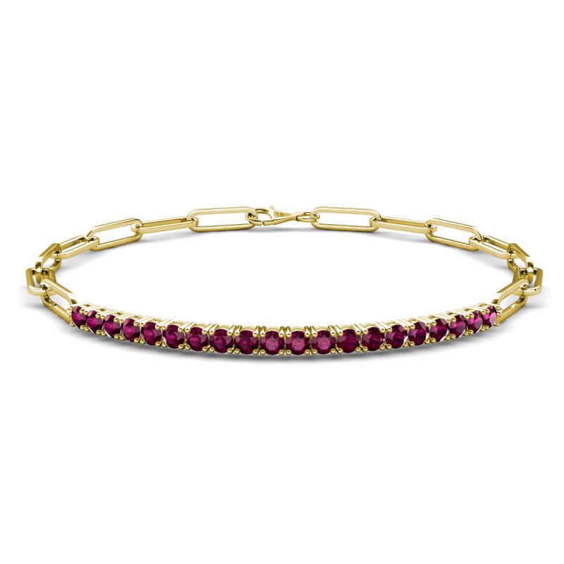 Lily 1.26 ctw Rhodolite Garnet Paperclip Links Tennis  Bracelet 