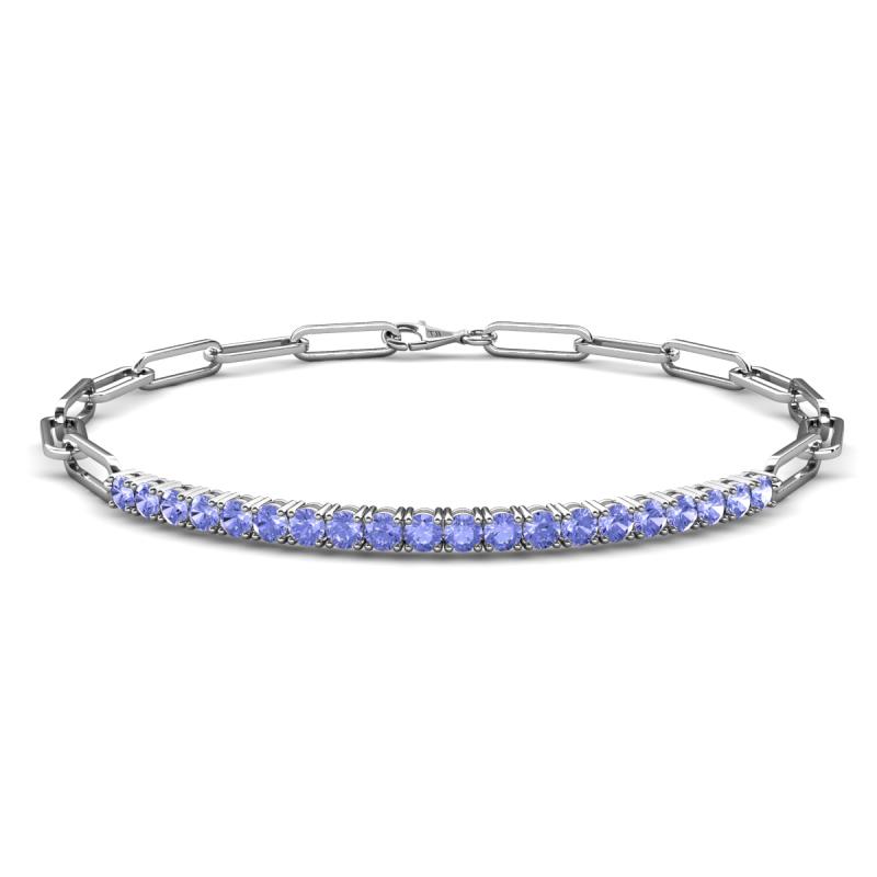 Lily 1.00 ctw Tanzanite Paperclip Links Tennis  Bracelet 