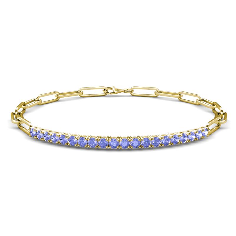 Lily 1.00 ctw Tanzanite Paperclip Links Tennis  Bracelet 