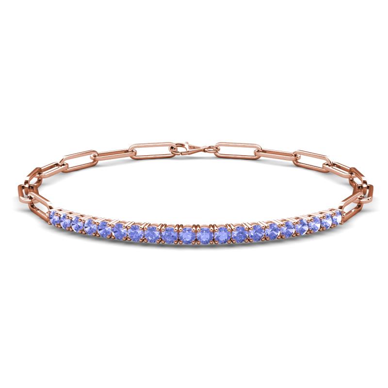 Lily 1.00 ctw Tanzanite Paperclip Links Tennis  Bracelet 