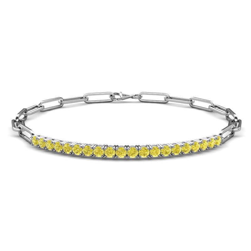 Lily 1.00 ctw Yellow Diamonds Paperclip Links Tennis  Bracelet 