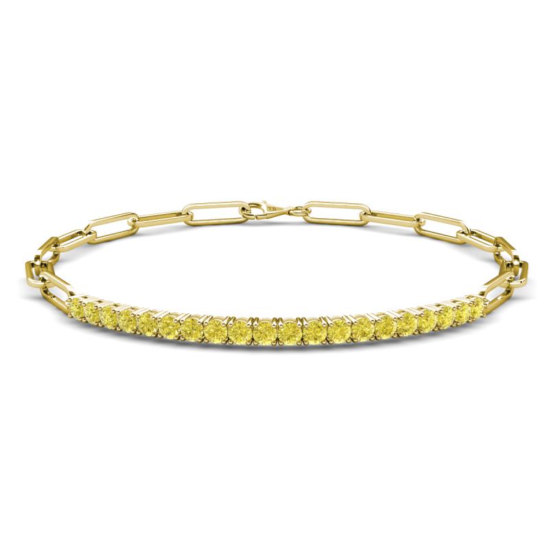 Lily 1.00 ctw Yellow Diamonds Paperclip Links Tennis  Bracelet 