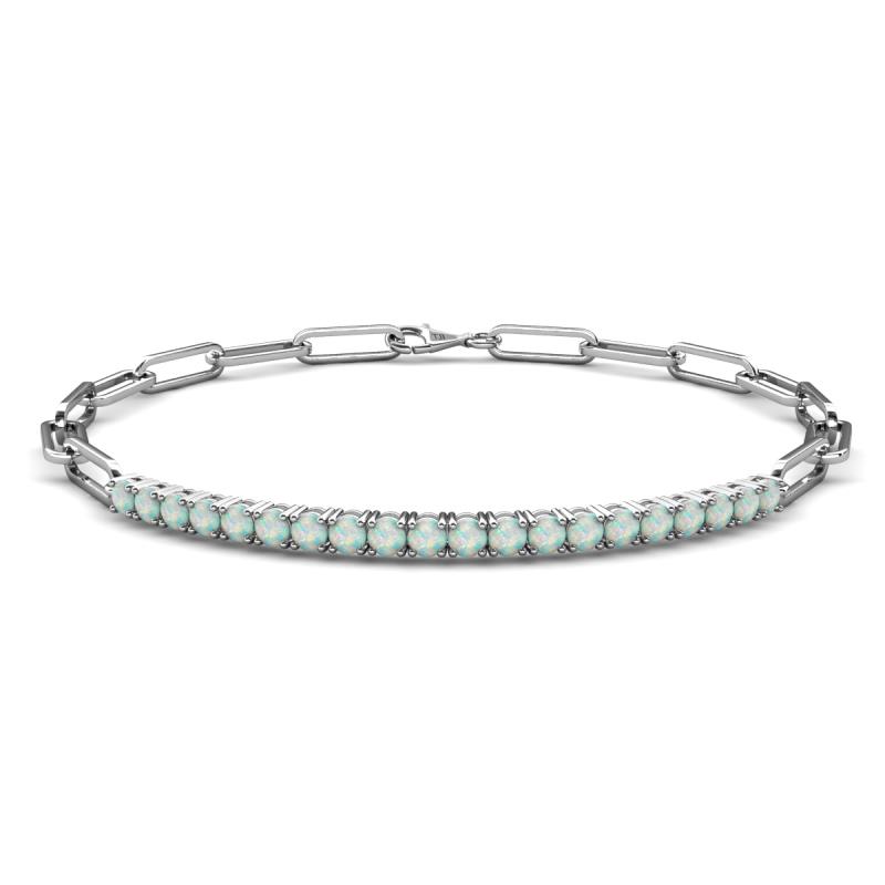 Lily 0.80 ctw Opal Paperclip Links Tennis  Bracelet 