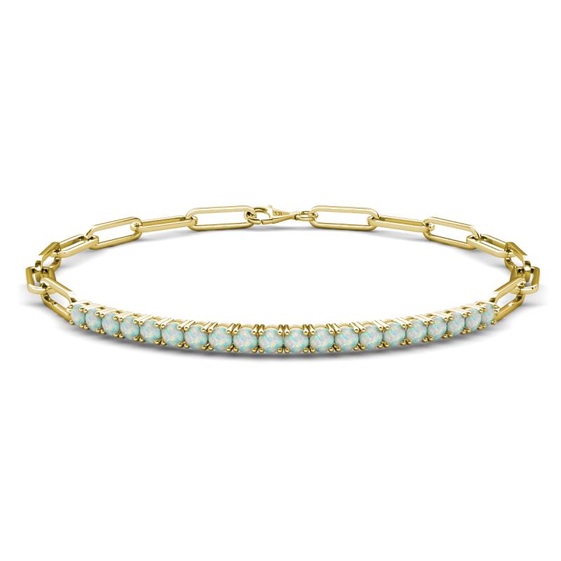 Lily 0.80 ctw Opal Paperclip Links Tennis  Bracelet 
