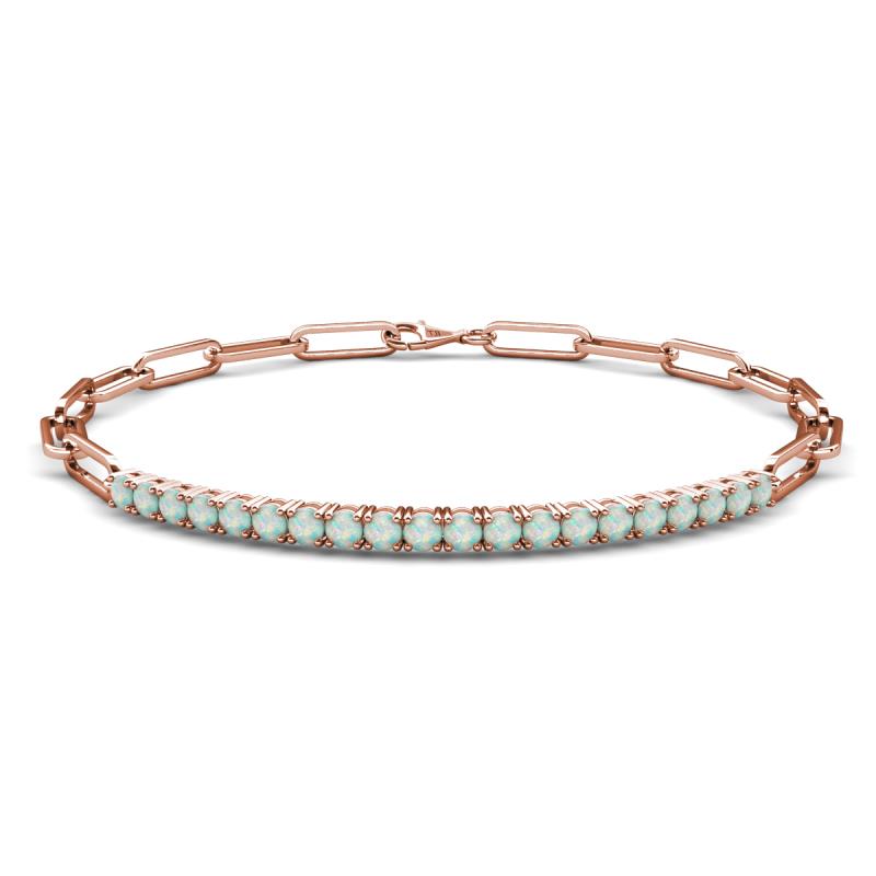 Lily 0.80 ctw Opal Paperclip Links Tennis  Bracelet 