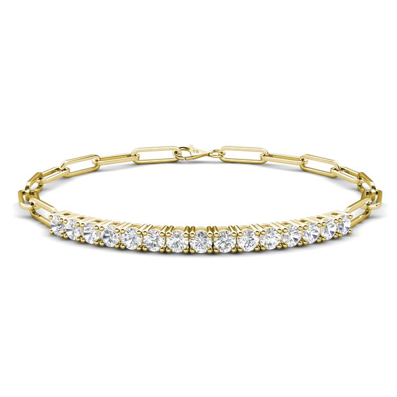Lily 1.50 ctw Lab Grown Diamonds Paperclip Links Tennis  Bracelet 