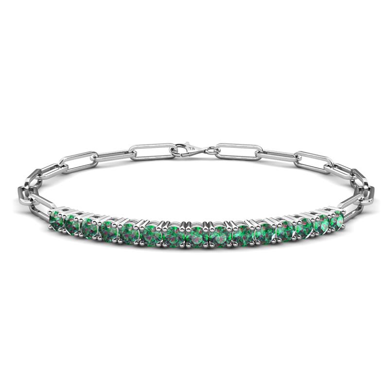 Lily 2.40 ctw Created Alexandrite Paperclip Links Tennis  Bracelet 