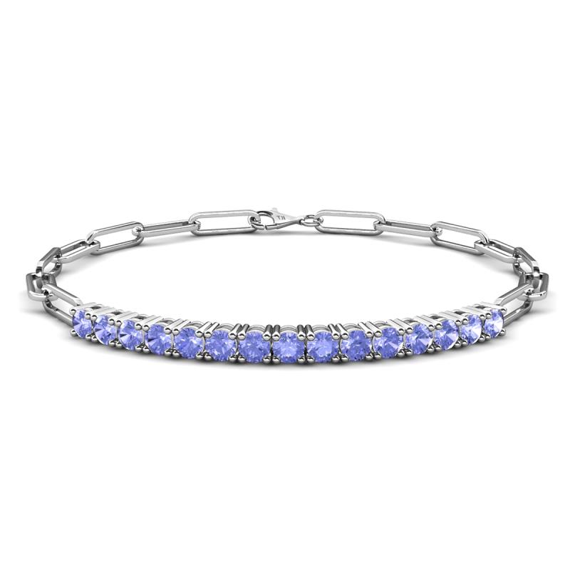 Lily 1.35 ctw Tanzanite Paperclip Links Tennis  Bracelet 