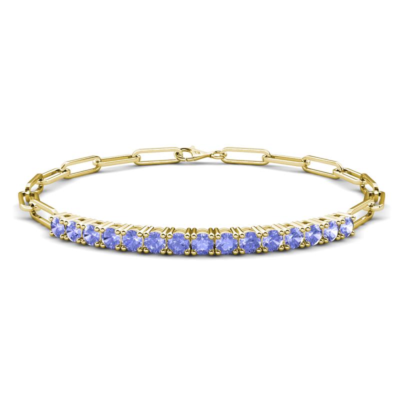Lily 1.35 ctw Tanzanite Paperclip Links Tennis  Bracelet 