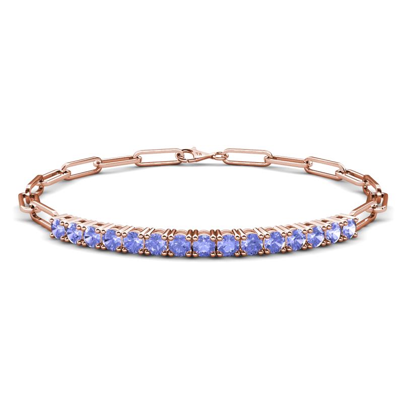Lily 1.35 ctw Tanzanite Paperclip Links Tennis  Bracelet 