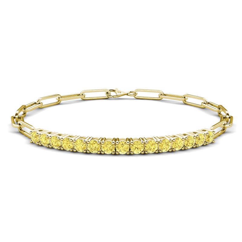 Lily 1.58 ctw Yellow Sapphire Paperclip Links Tennis  Bracelet 