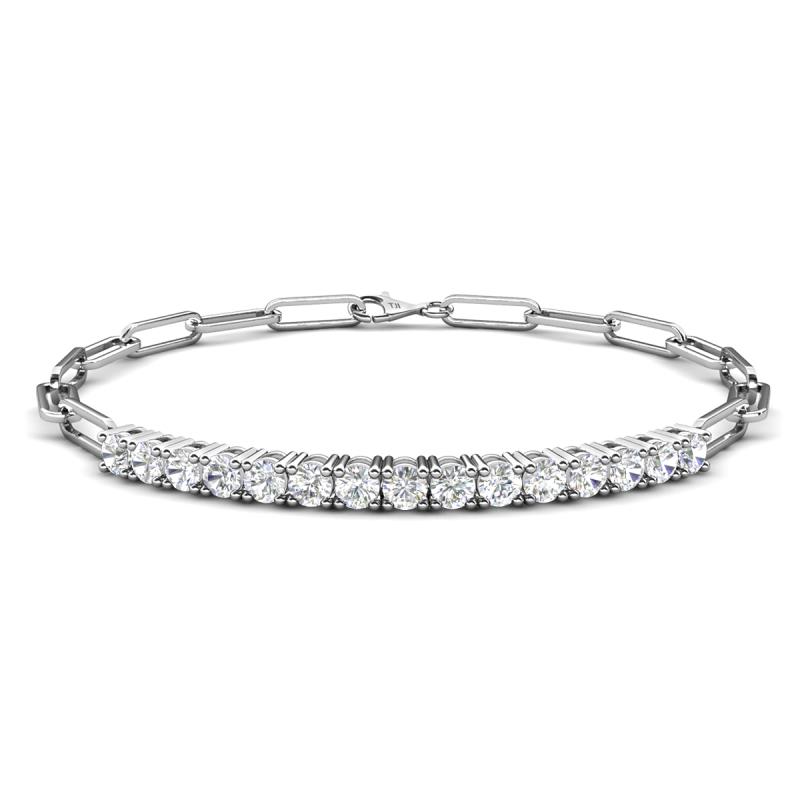 Lily 1.50 ctw Natural Diamonds Paperclip Links Tennis  Bracelet 