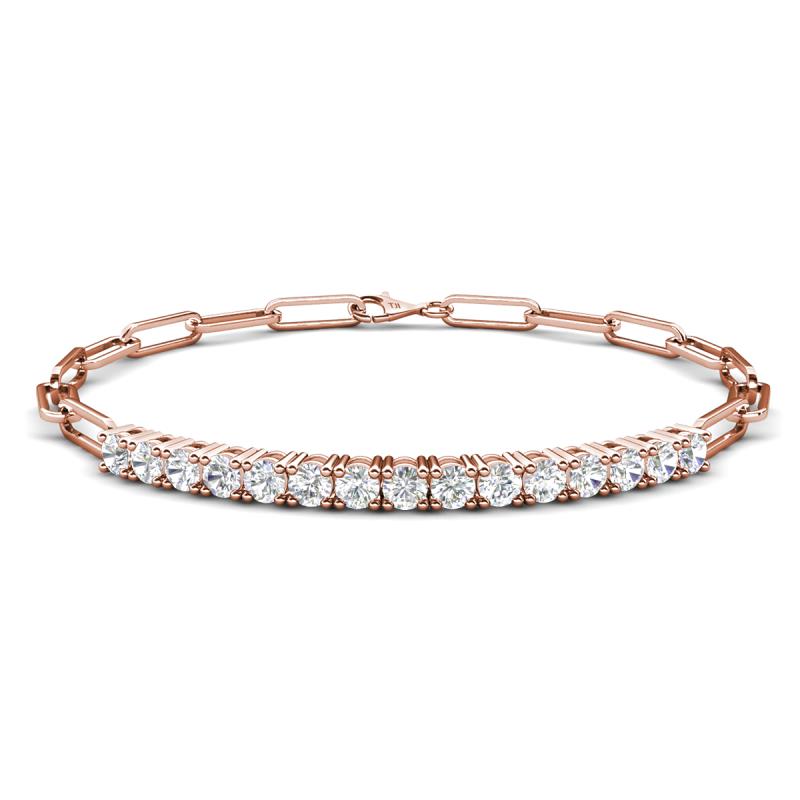 Lily 1.50 ctw Natural Diamonds Paperclip Links Tennis  Bracelet 