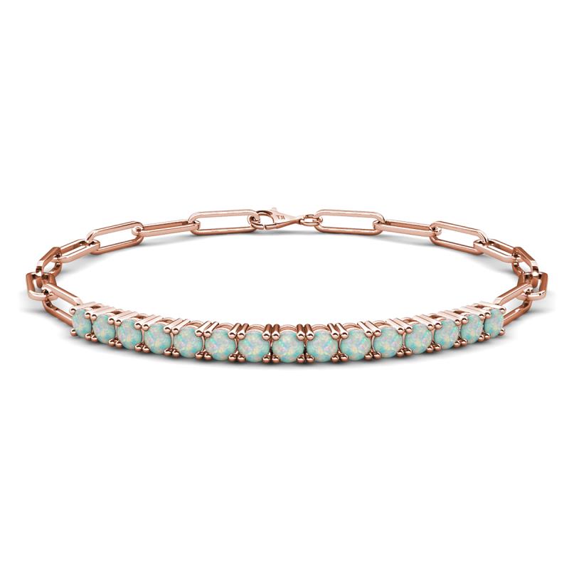 Lily 0.90 ctw Opal Paperclip Links Tennis  Bracelet 