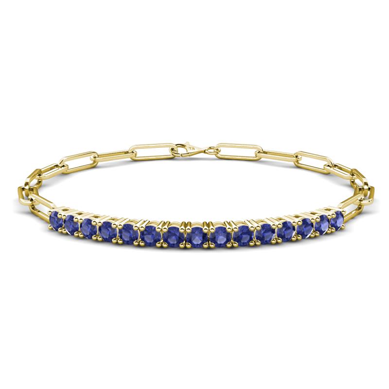 Lily 1.20 ctw Iolite Paperclip Links Tennis  Bracelet 