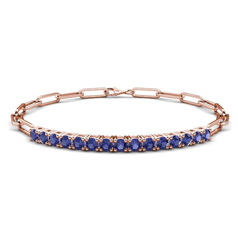 Lily 1.20 ctw Iolite Paperclip Links Tennis  Bracelet 
