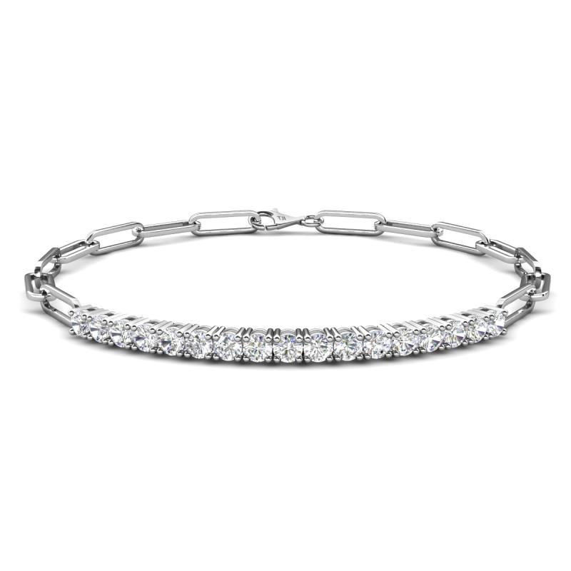 Lily 1.28 ctw Lab Grown Diamonds Paperclip Links Tennis  Bracelet 