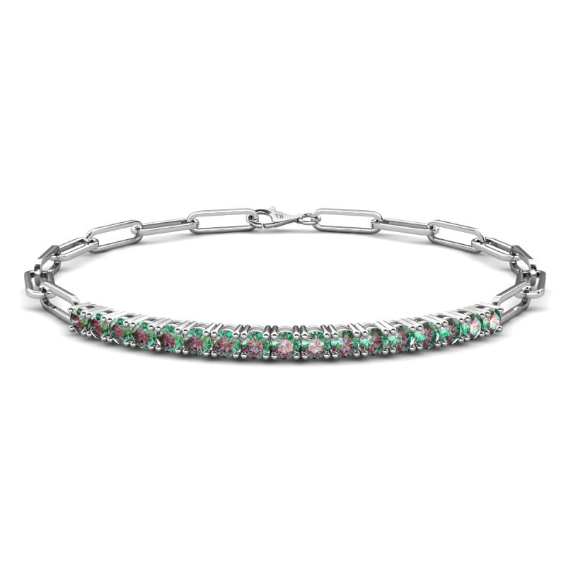Lily 2.04 ctw Created Alexandrite Paperclip Links Tennis  Bracelet 