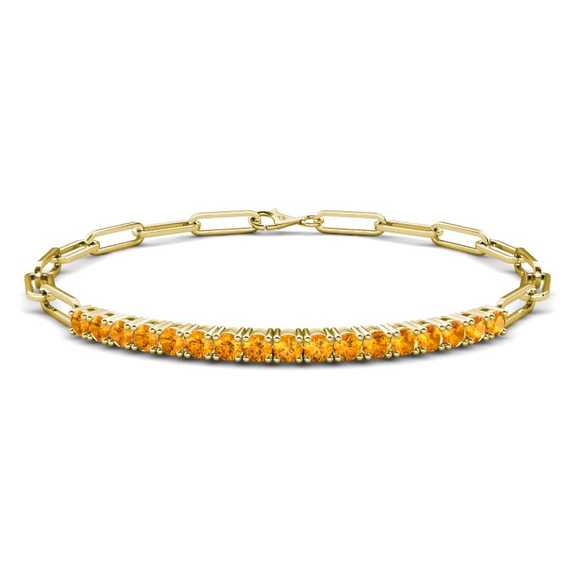 Lily 1.36 ctw Citrine Paperclip Links Tennis  Bracelet 