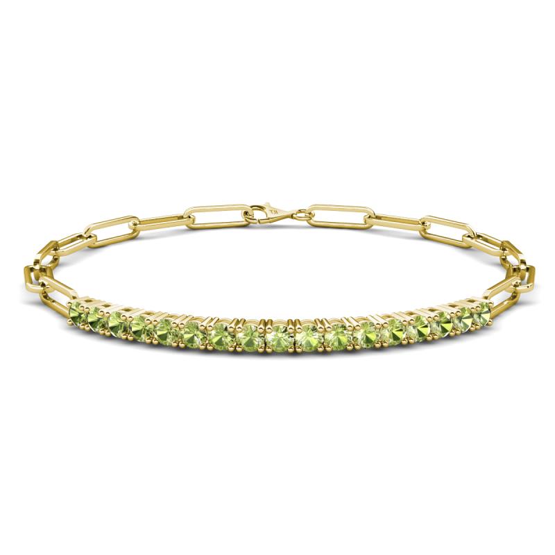 Lily 1.43 ctw Peridot Paperclip Links Tennis  Bracelet 