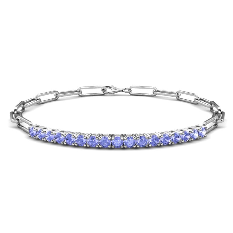 Lily 1.28 ctw Tanzanite Paperclip Links Tennis  Bracelet 
