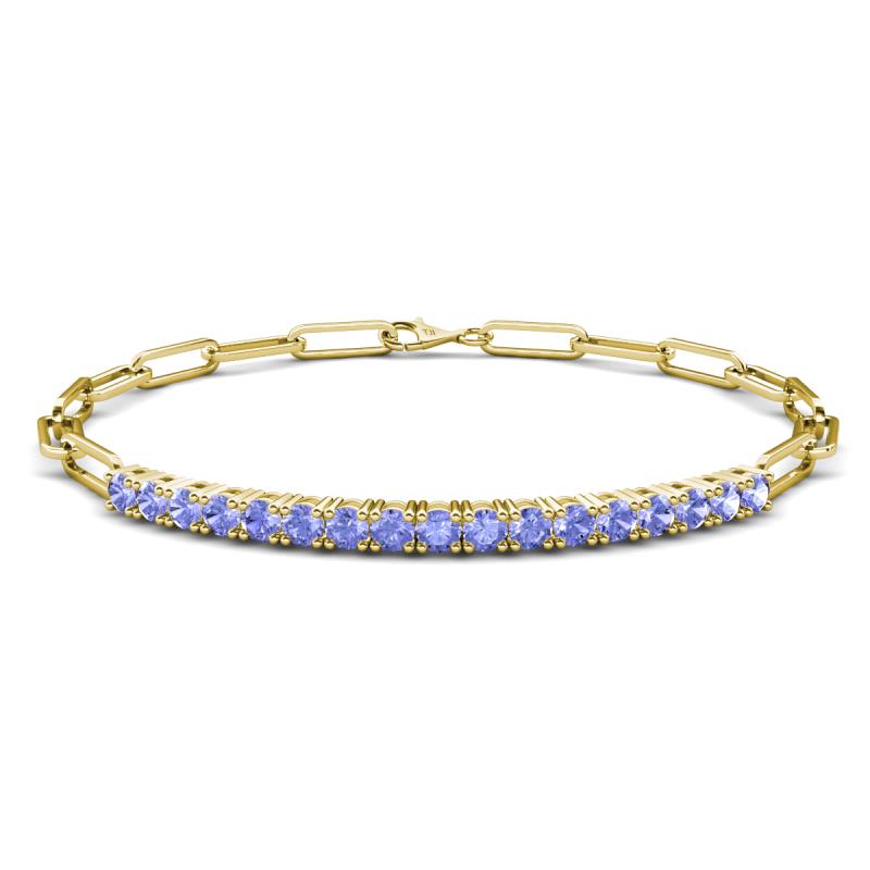 Lily 1.28 ctw Tanzanite Paperclip Links Tennis  Bracelet 