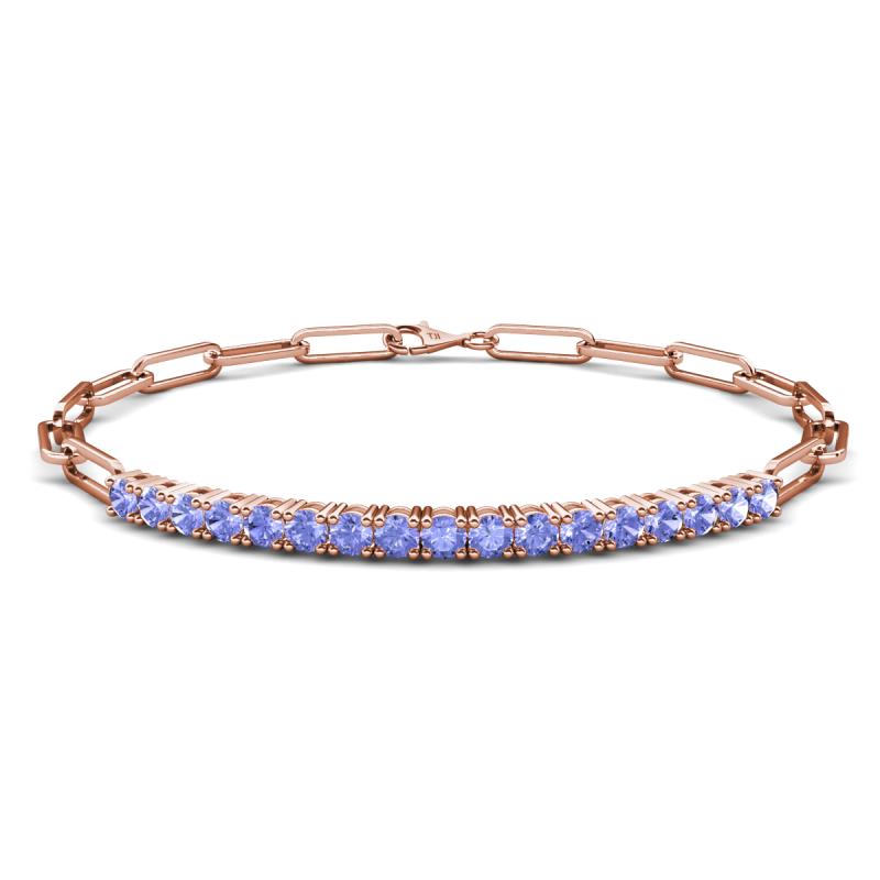 Lily 1.28 ctw Tanzanite Paperclip Links Tennis  Bracelet 