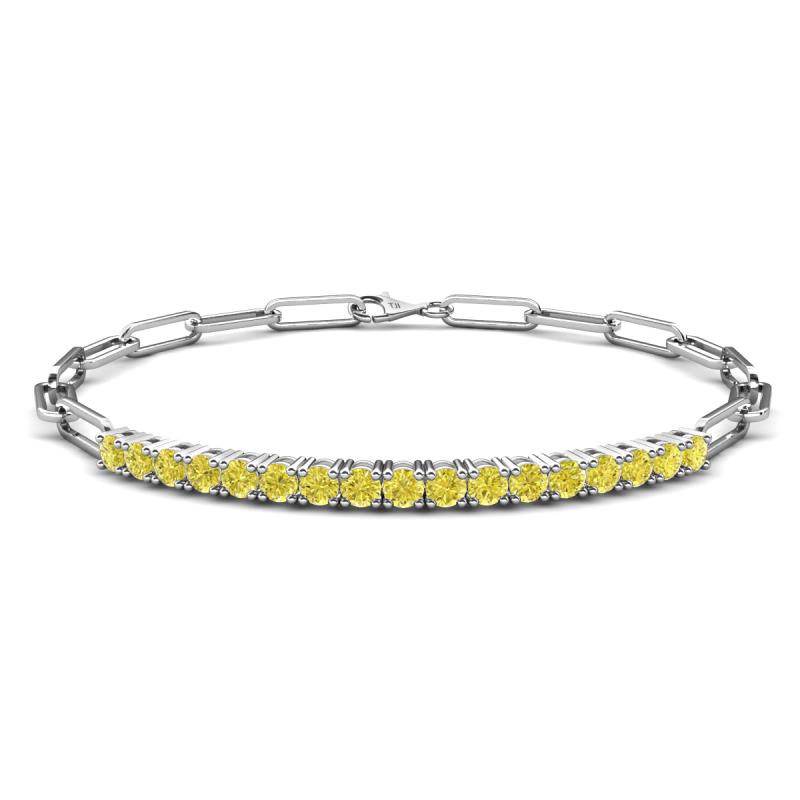 Lily 1.19 ctw Yellow Diamonds Paperclip Links Tennis  Bracelet 