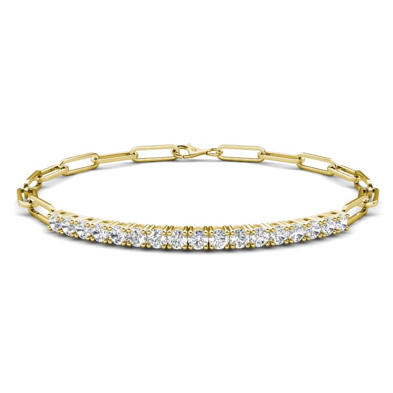 Lily 1.28 ctw Natural Diamonds Paperclip Links Tennis  Bracelet 