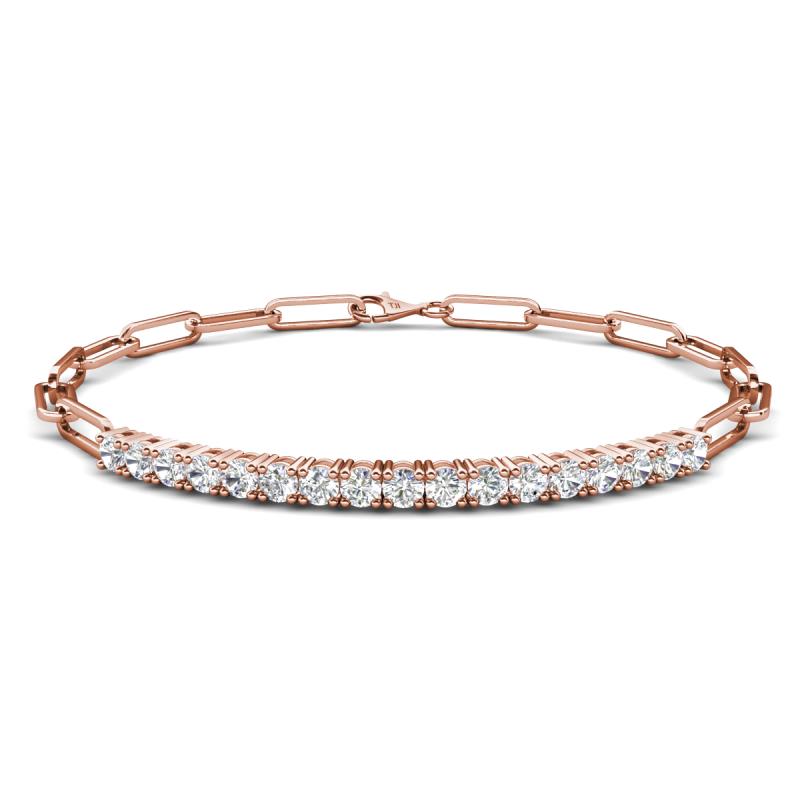 Lily 1.28 ctw Natural Diamonds Paperclip Links Tennis  Bracelet 