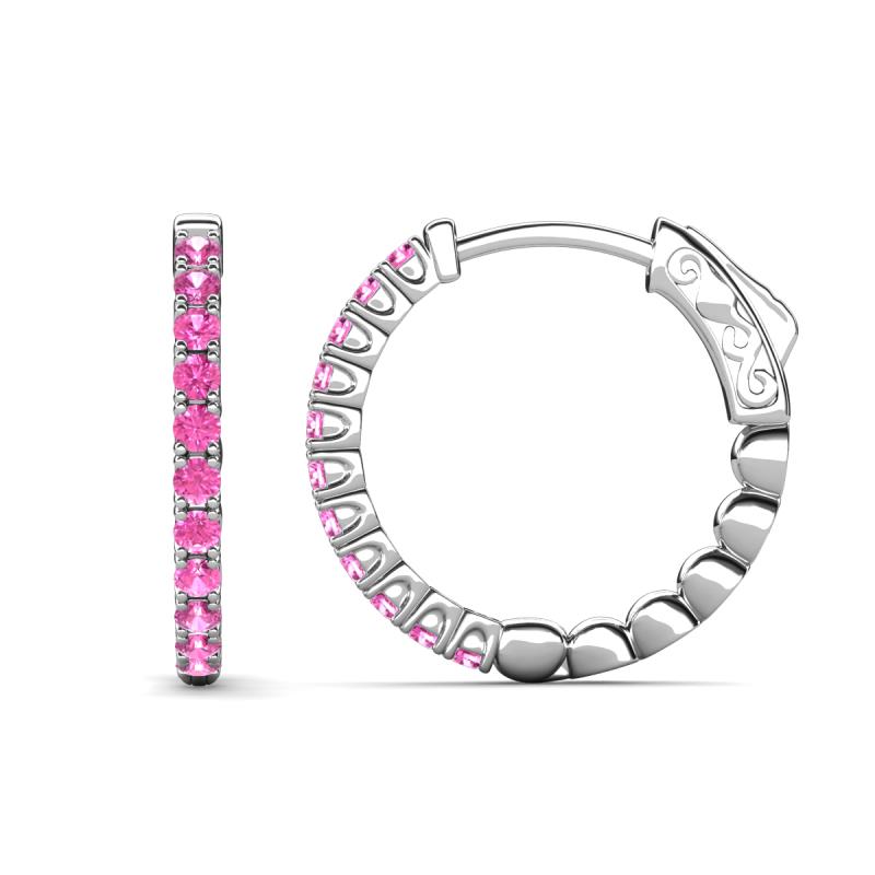 Anna 0.66 ctw Pink Sapphire (2.00 mm) Hoop Earrings 