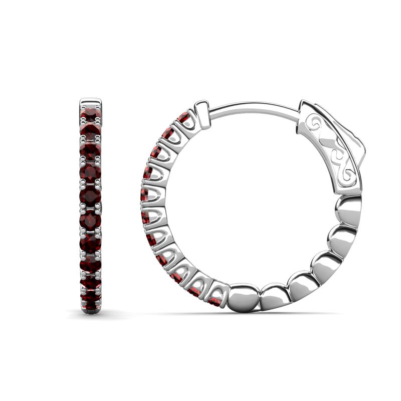 Anna 1.10 ctw Red Garnet (2.00 mm) Hoop Earrings 