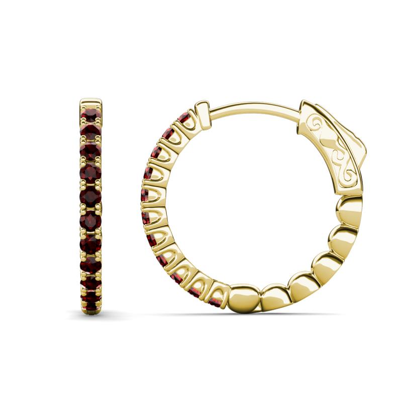 Anna 1.10 ctw Red Garnet (2.00 mm) Hoop Earrings 