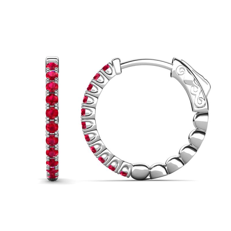 Anna 0.77 ctw Ruby (2.00 mm) Hoop Earrings 