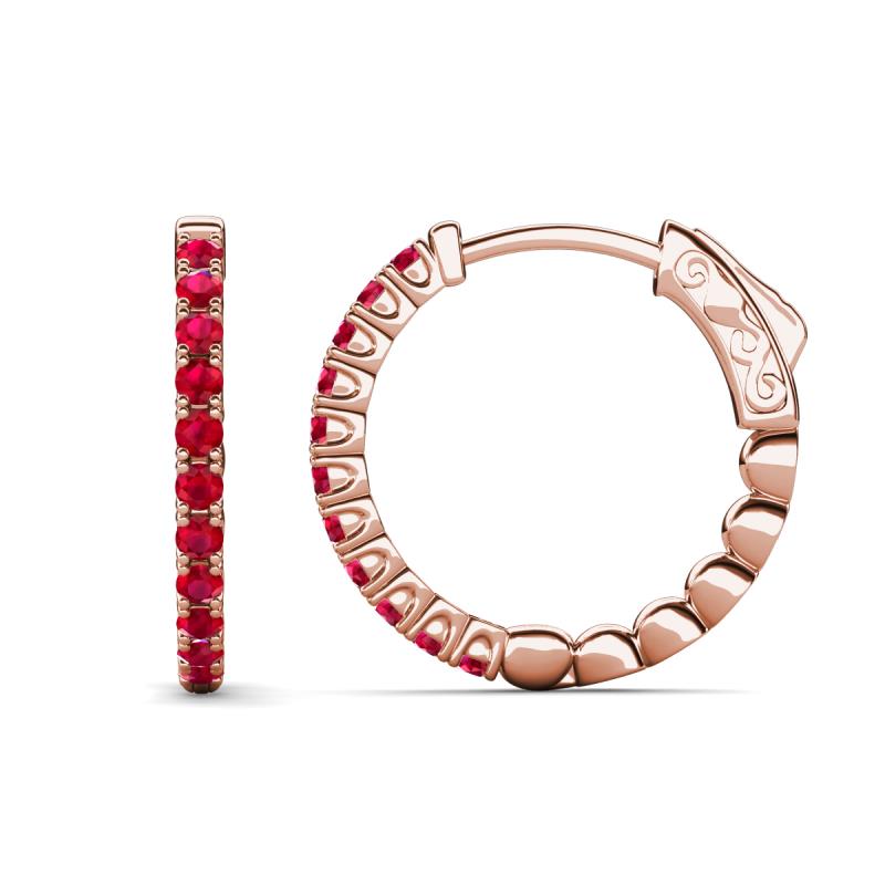 Anna 0.77 ctw Ruby (2.00 mm) Hoop Earrings 