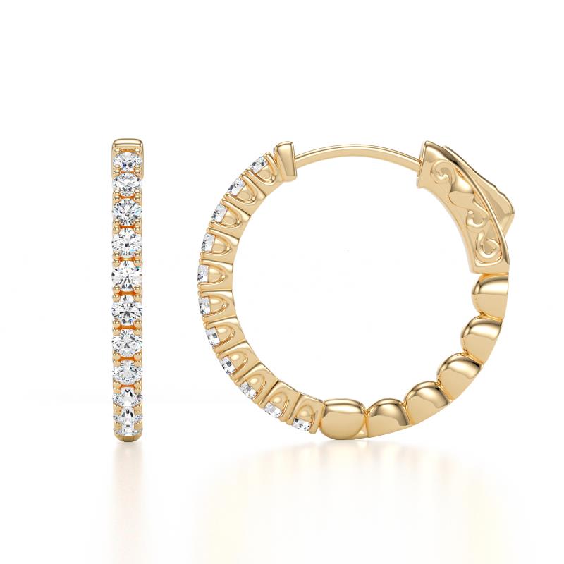 Anna 0.66 ctw Natural Diamonds (2.00 mm) Hoop Earrings 