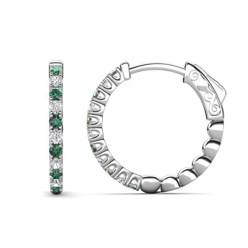 Anna 0.83 ctw Created Alexandrite and Lab Grown Diamonds (2.00 mm) Hoop Earrings 