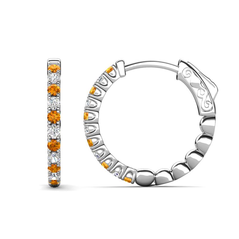 Anna 0.83 ctw Citrine and Lab Grown Diamonds (2.00 mm) Hoop Earrings 