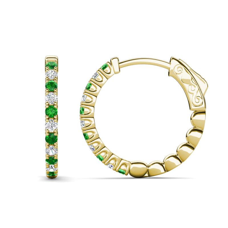 Anna 0.79 ctw Green Garnet and Lab Grown Diamonds (2.00 mm) Hoop Earrings 