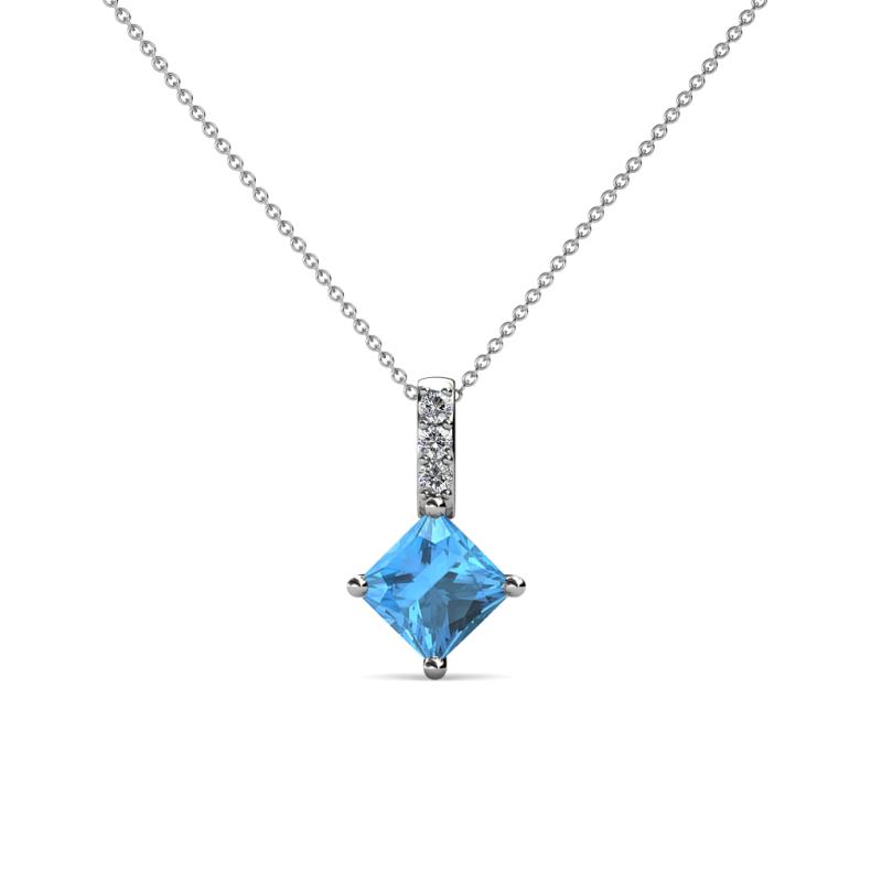 Aurel Blue Topaz and Diamond Pendant 