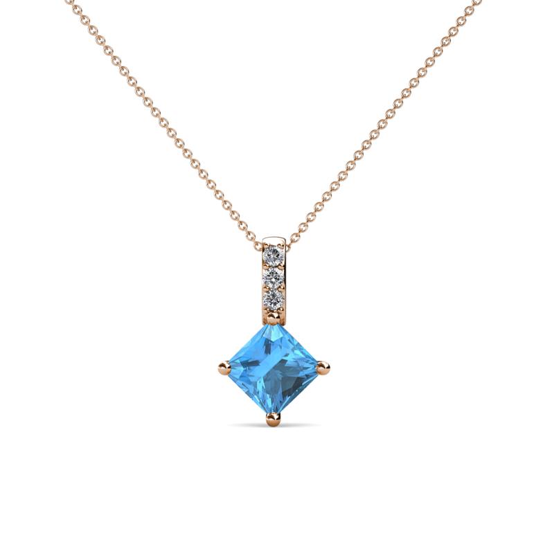 Aurel Blue Topaz and Diamond Pendant 