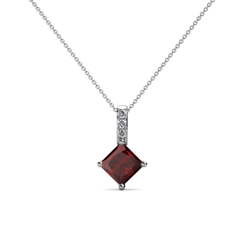 Aurel Red Garnet and Diamond Pendant 