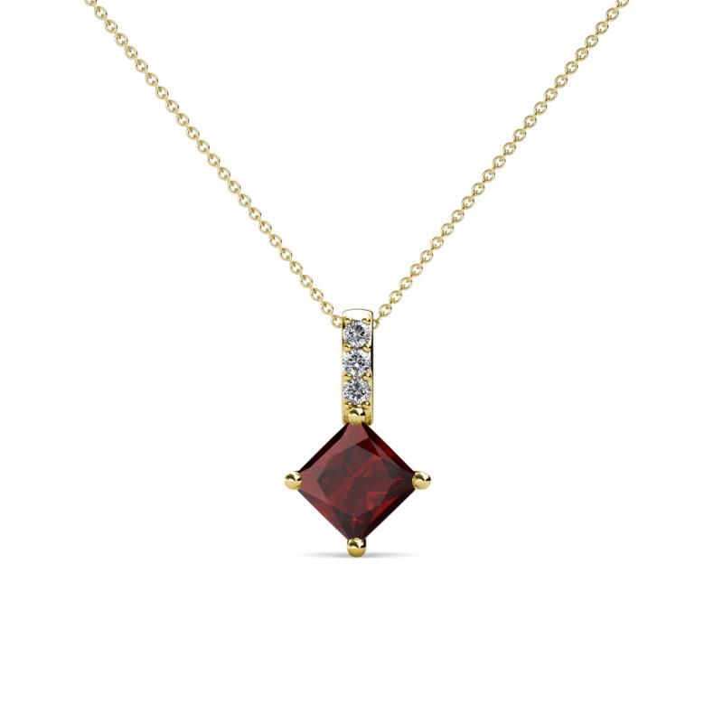 Aurel Red Garnet and Diamond Pendant 