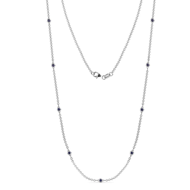 Adia (9 Stn/2mm) Blue Sapphire on Cable Necklace 