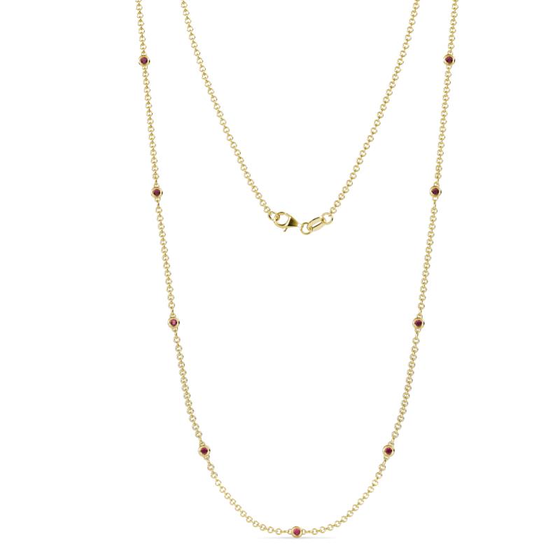 Adia (9 Stn/2mm) Ruby on Cable Necklace 