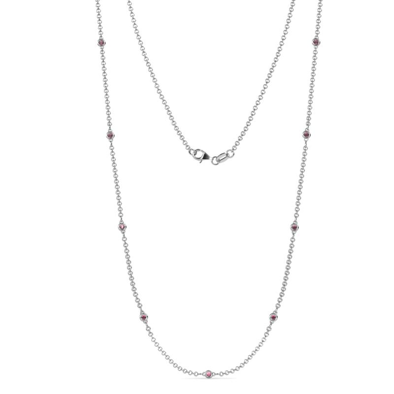 Adia (9 Stn/2mm) Rhodolite Garnet on Cable Necklace 