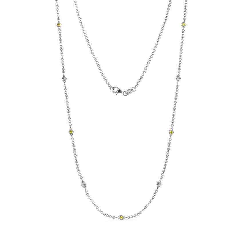 Adia (9 Stn/2mm) Yellow Sapphire and Lab Grown Diamond on Cable Necklace 