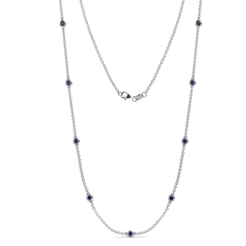 Adia (9 Stn/2.7mm) Blue Sapphire on Cable Necklace 